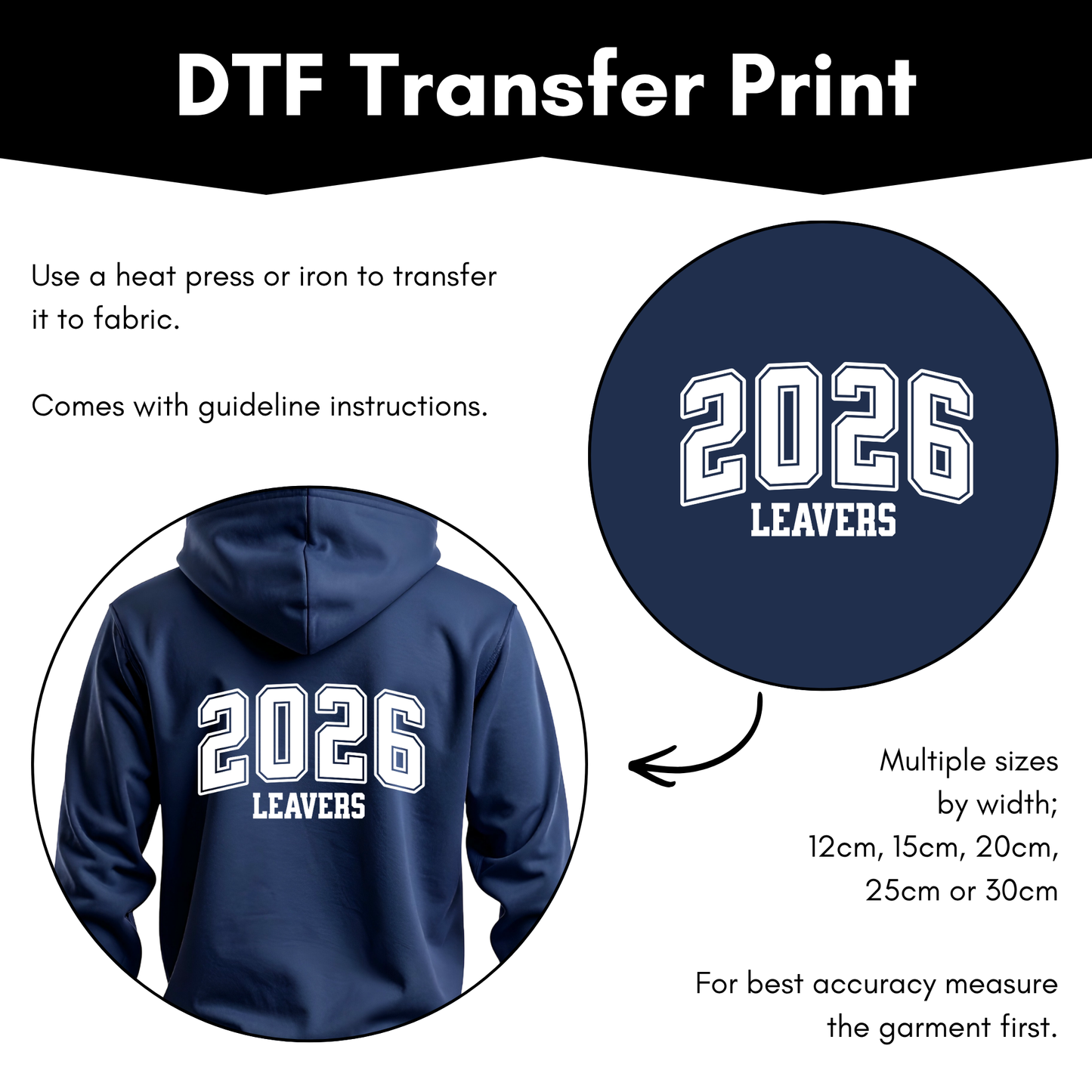DTF Transfer Sheet - 2026 Leavers