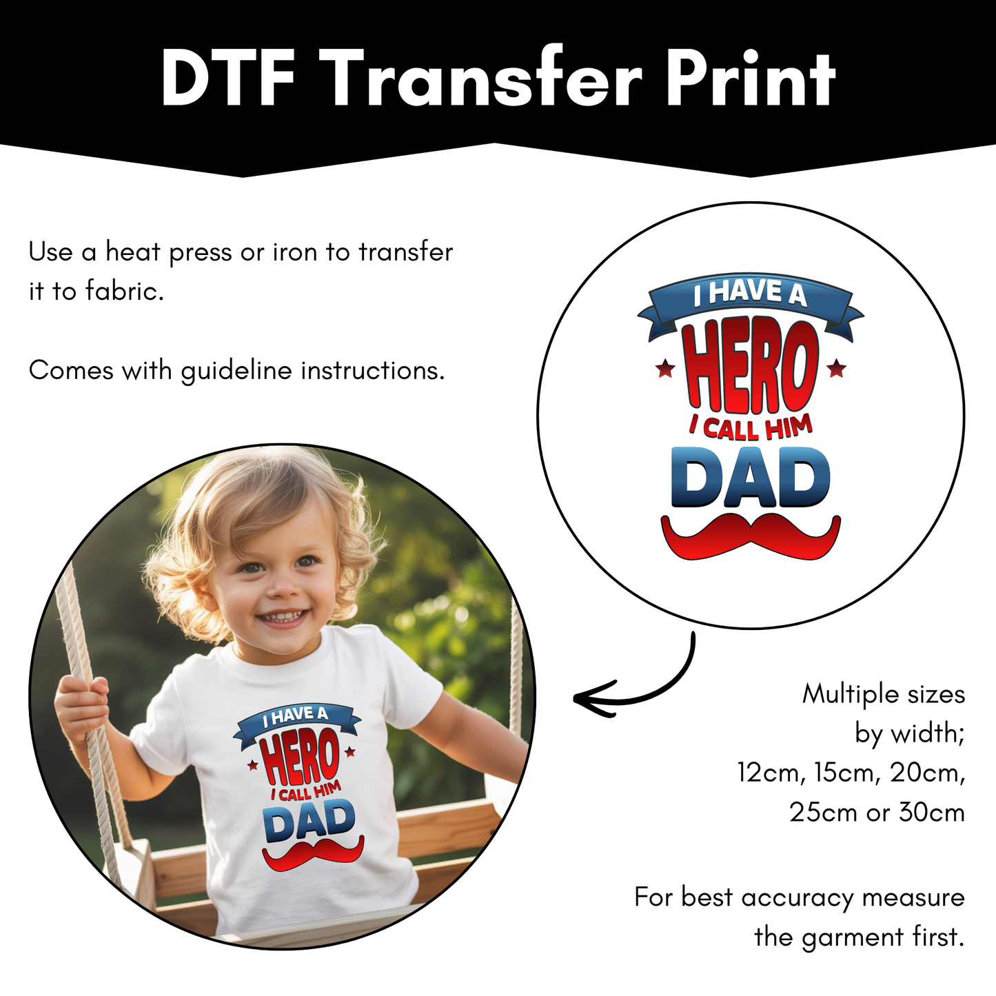 DTF Transfer Sheet - A Hero called Dad