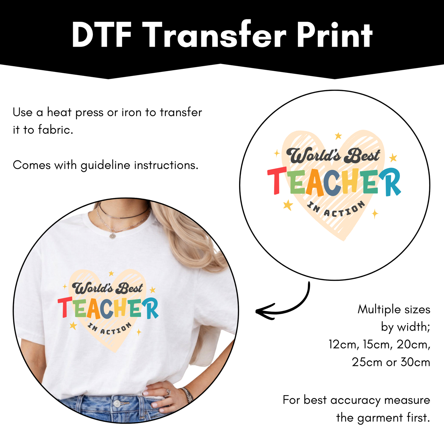 DTF Transfer Sheet - World's Best Teacher