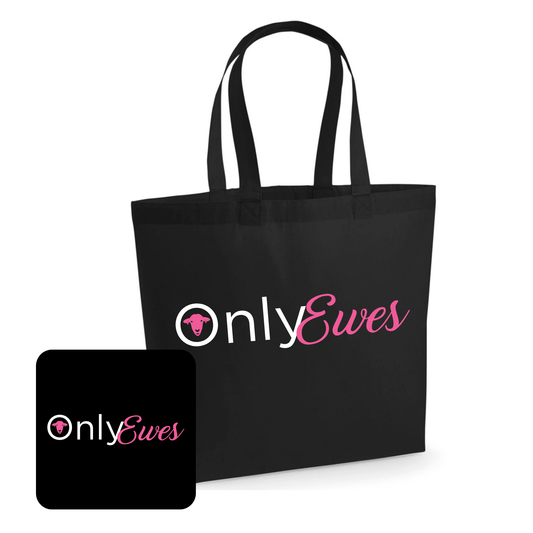 Only Ewes Black Maxi Tote Bag