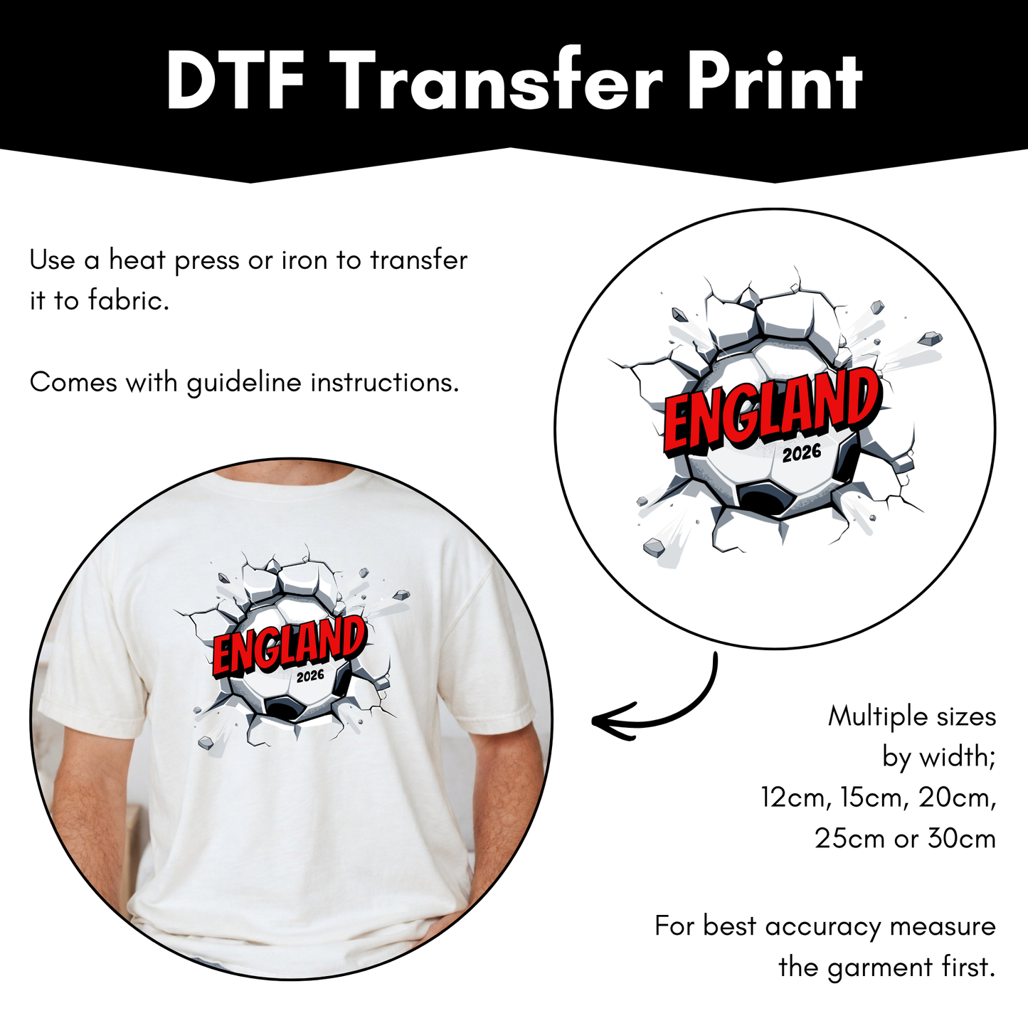 DTF Transfer Sheet - England 2026