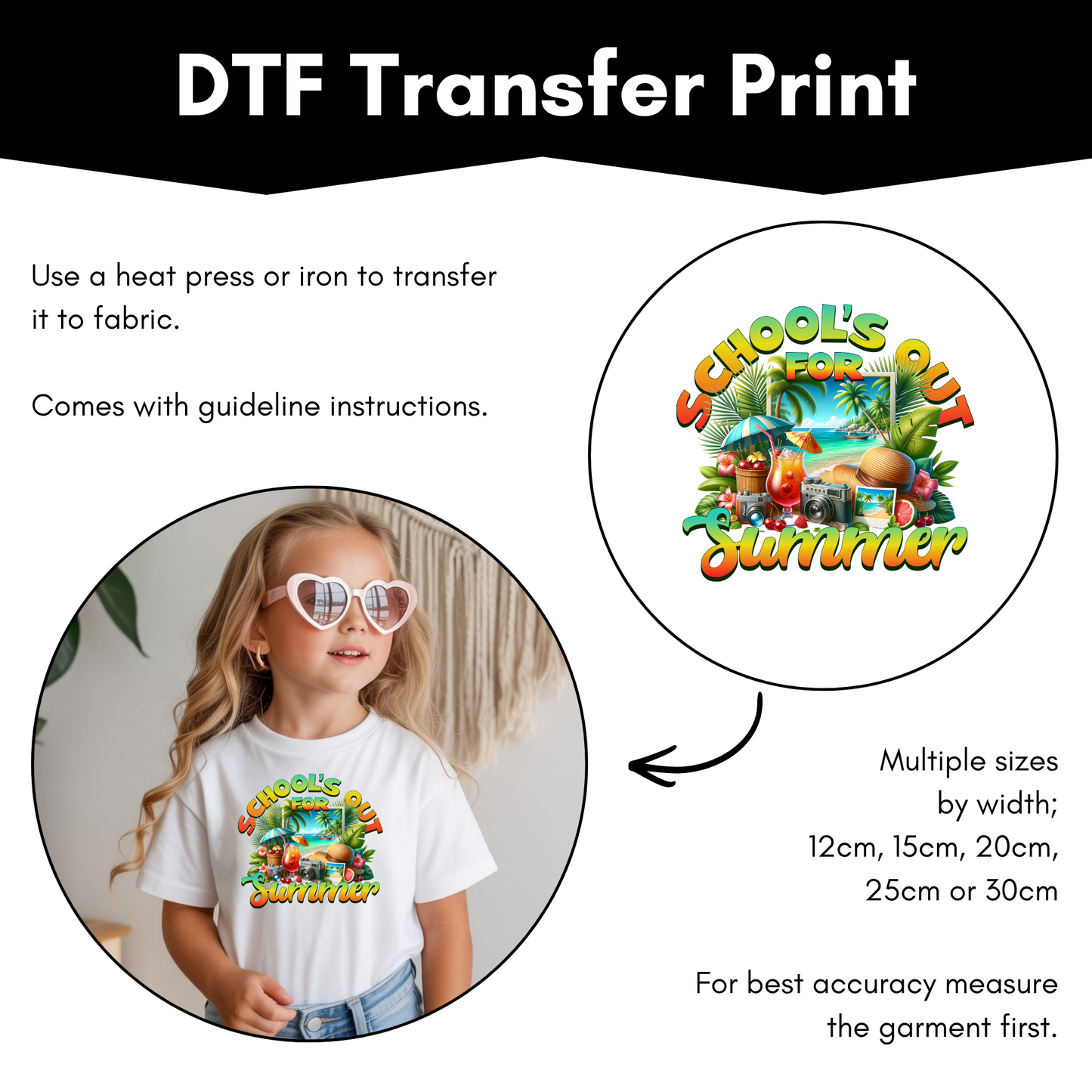 DTF Transfer Sheet - School's out for Summer