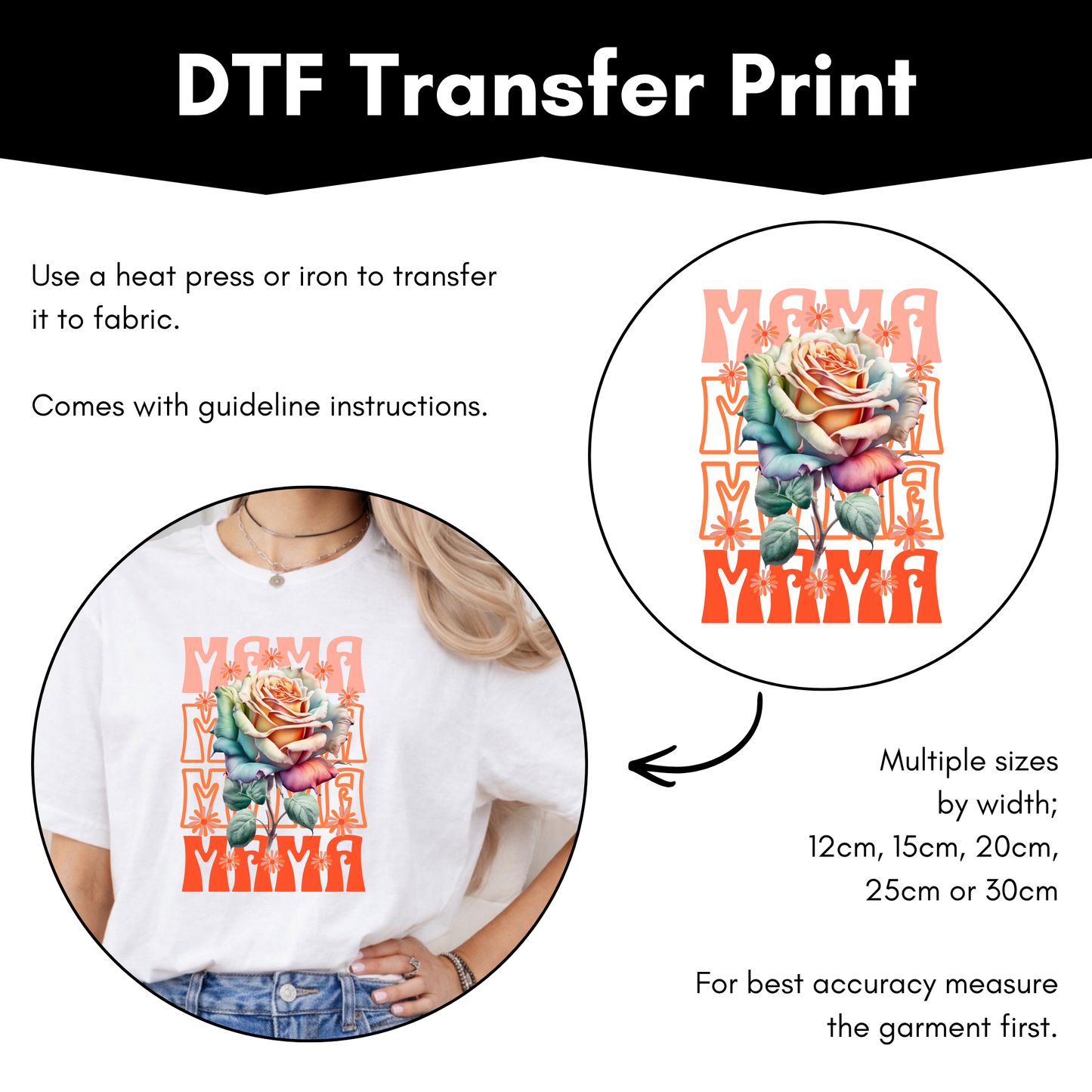 DTF Transfer Sheet - Mama Rose