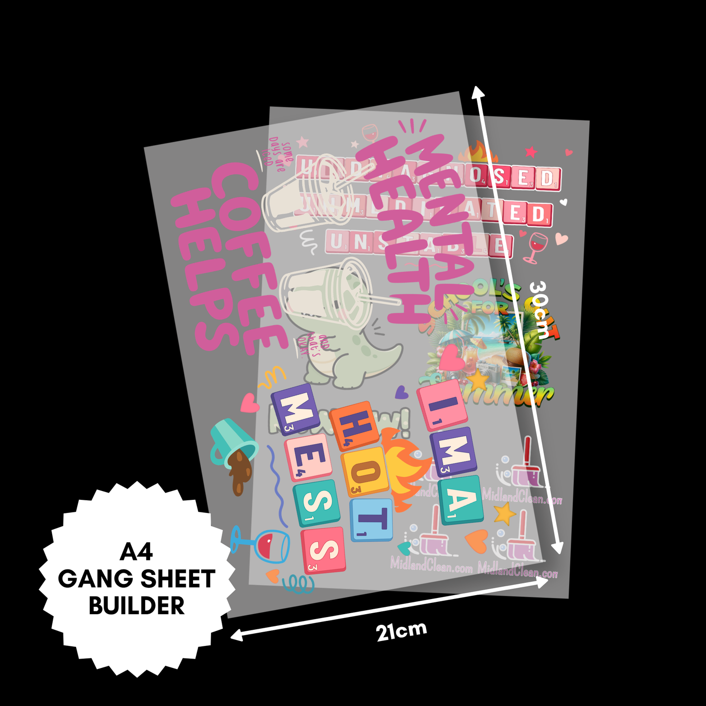 DTF Gang Sheet Builder (A4: 21cm x 30cm)