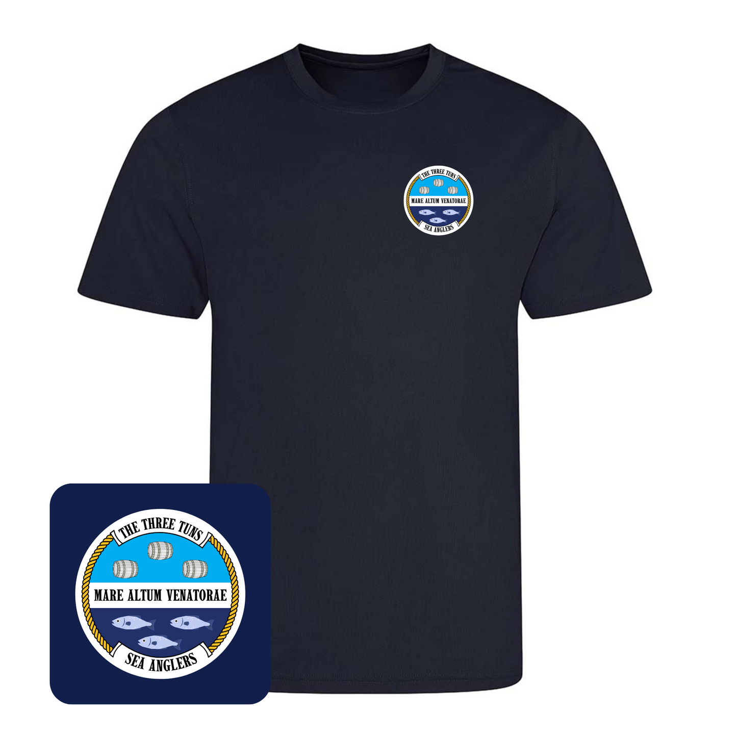 The Three Tuns Sea Anglers Cool T-Shirt (Navy)
