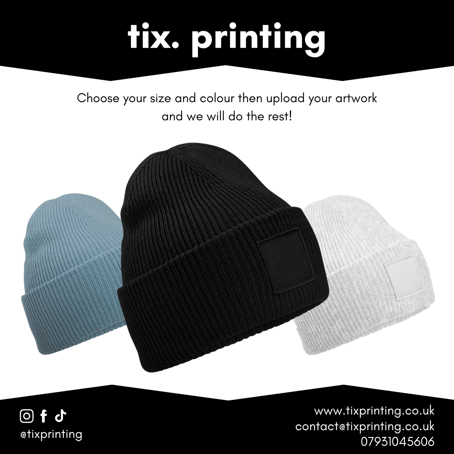 Beechfield Deep Cuff Tonal Patch Beanie