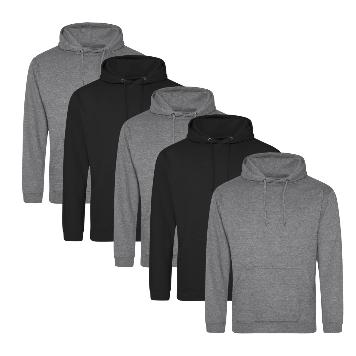5 AWDis JH001 College pullover hoodie with drawstring hood, front pouch pocket and ribbed cuffs