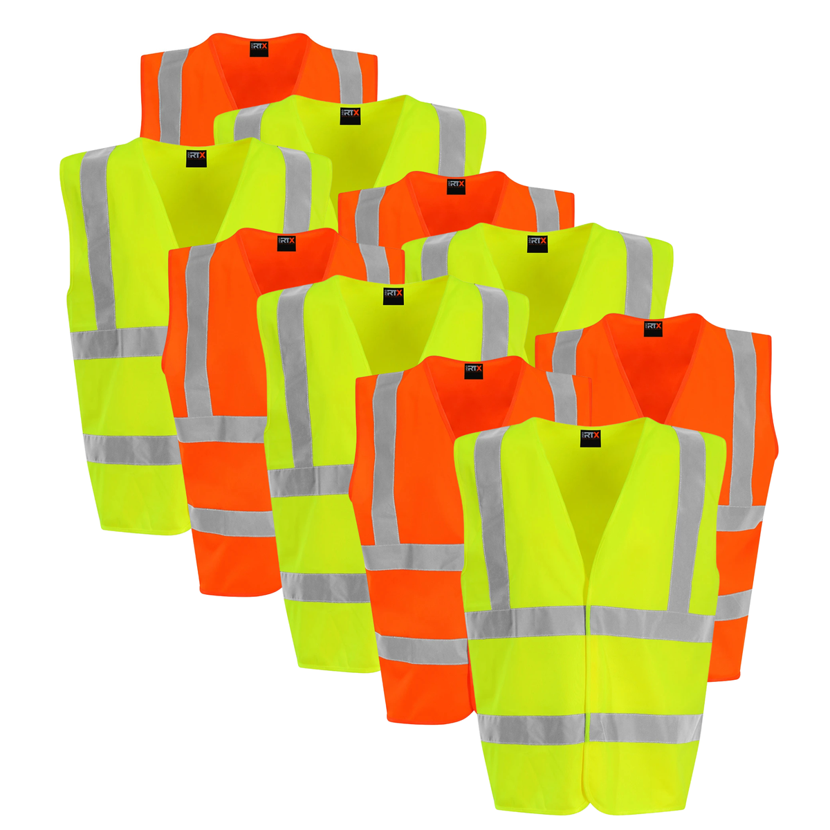 Pro RTX RX700 hi-vis vest with reflective body and shoulder bands and front fastening