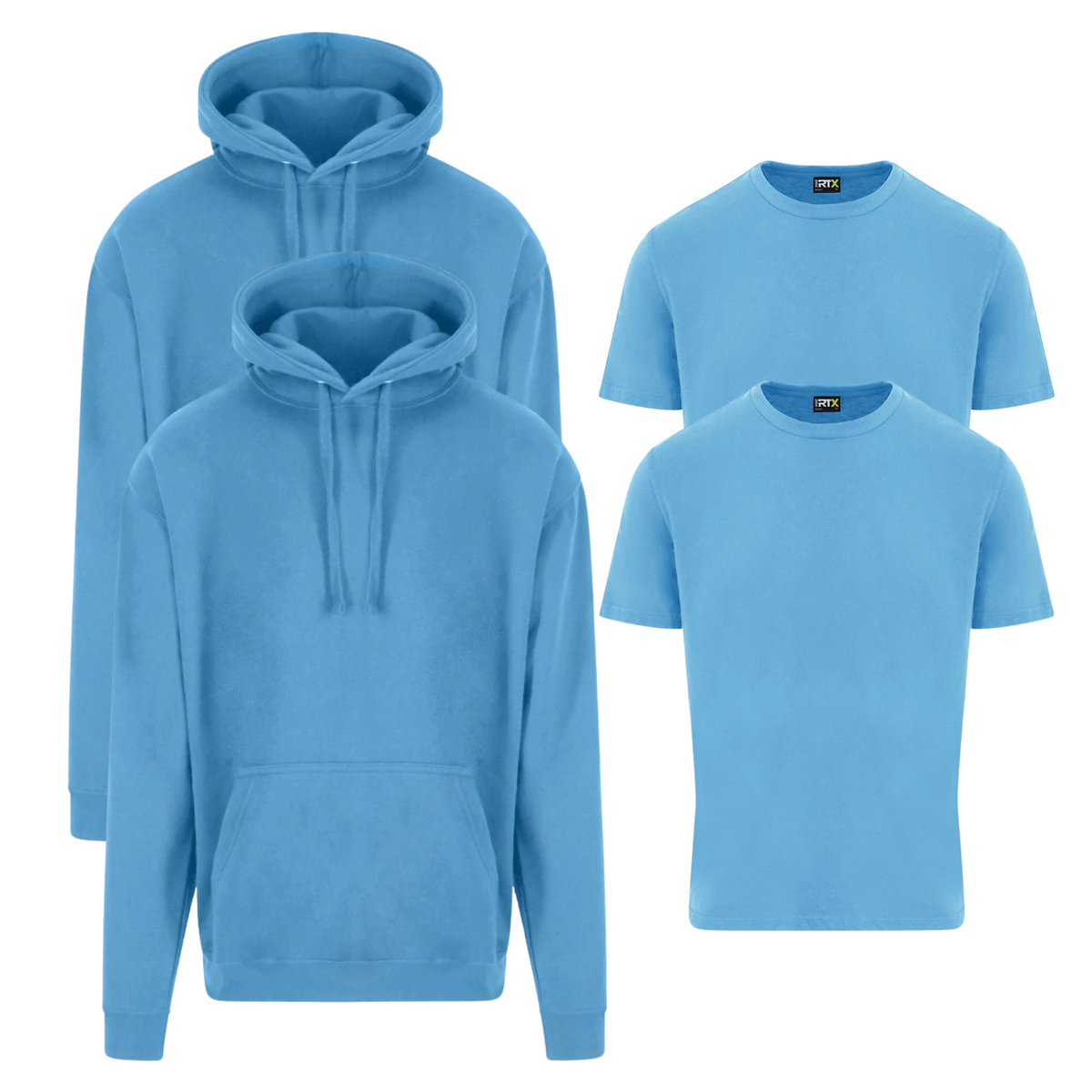 Two Pro RTX cotton-blend T-shirts and two pullover hoodies displayed as a branded workwear bundle